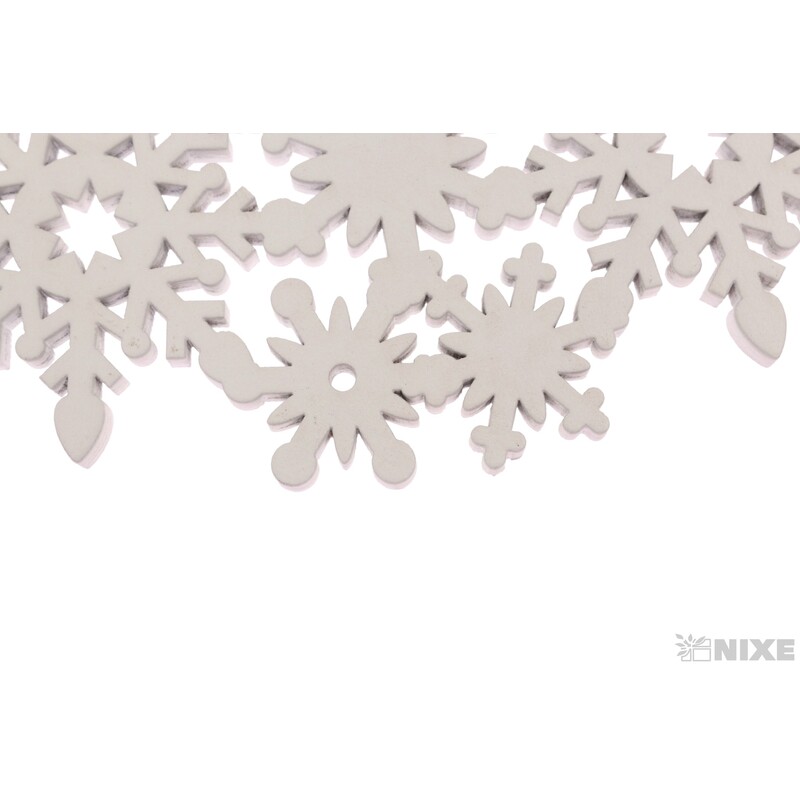 ZÁVĚS VĚNEC VLOČKA 22cm*BÍLÁ V+