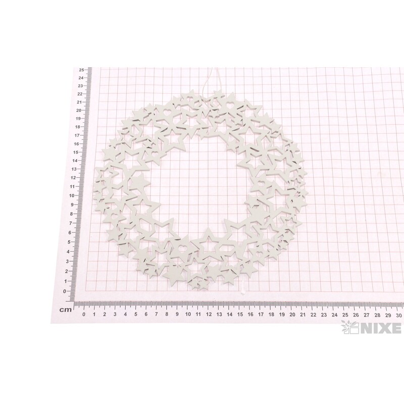 ZÁVĚS VĚNEC HVĚZDA 22cm*BÍLÁ V+