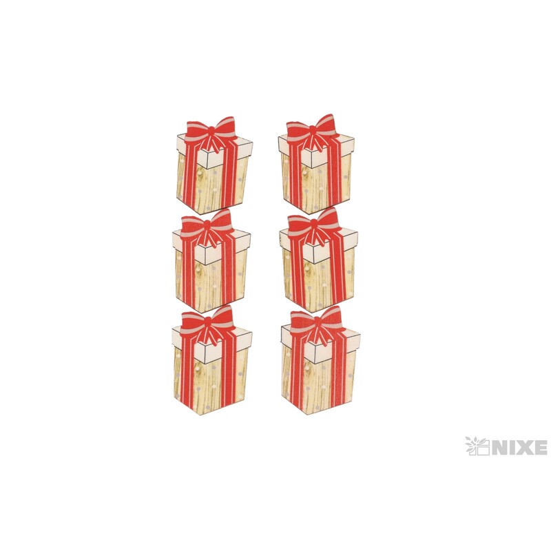 DÁREČKY NALEP 6ks 3x4cm*MIX BAREV