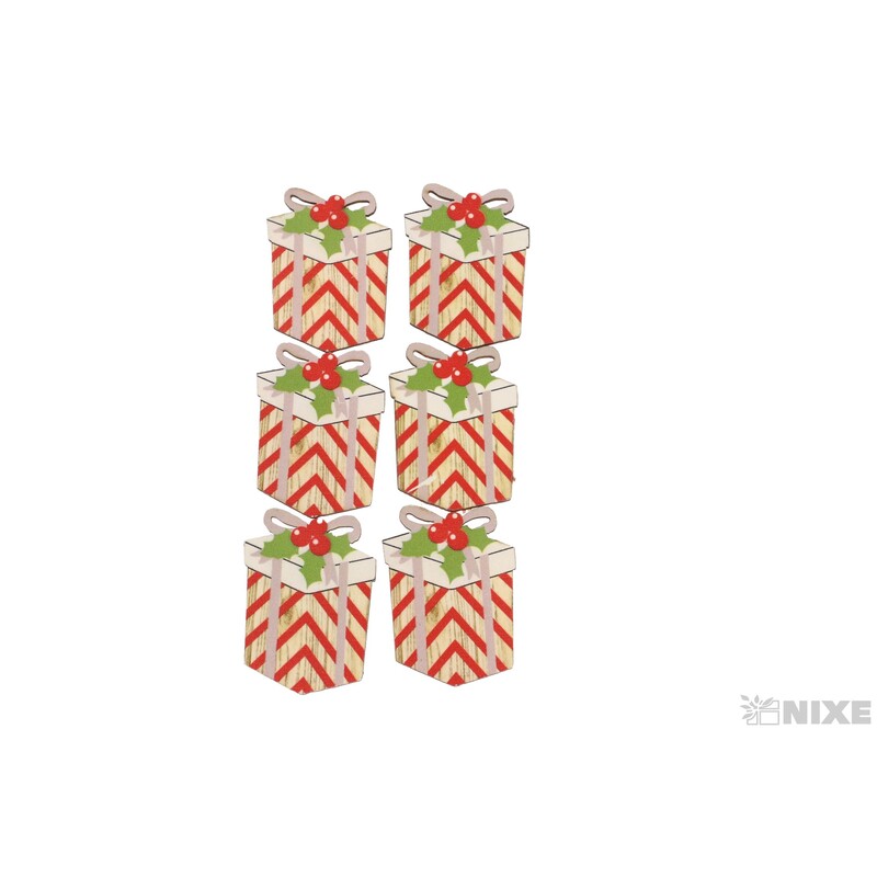 DÁREČKY NALEP 6ks 3x4cm*MIX BAREV