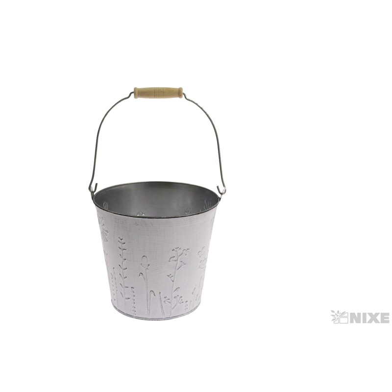 PLECHOVÝ KBELÍK 18x16cm*BÍLÁ