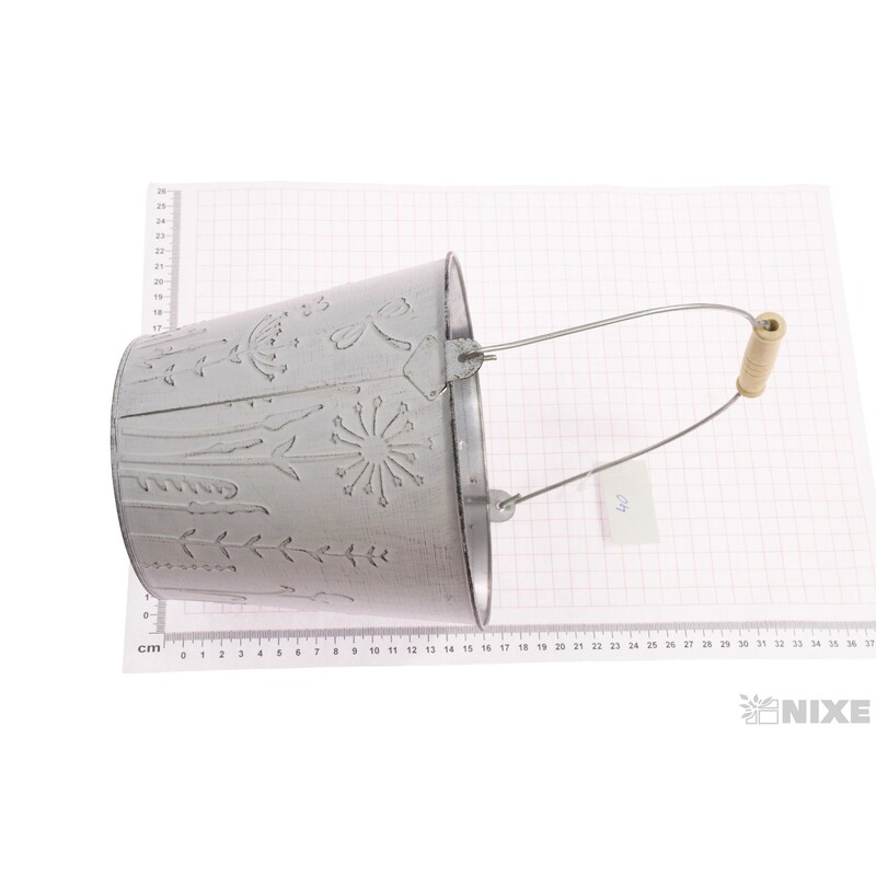 PLECHOVÝ KBELÍK 18x16cm*BÍLÁ