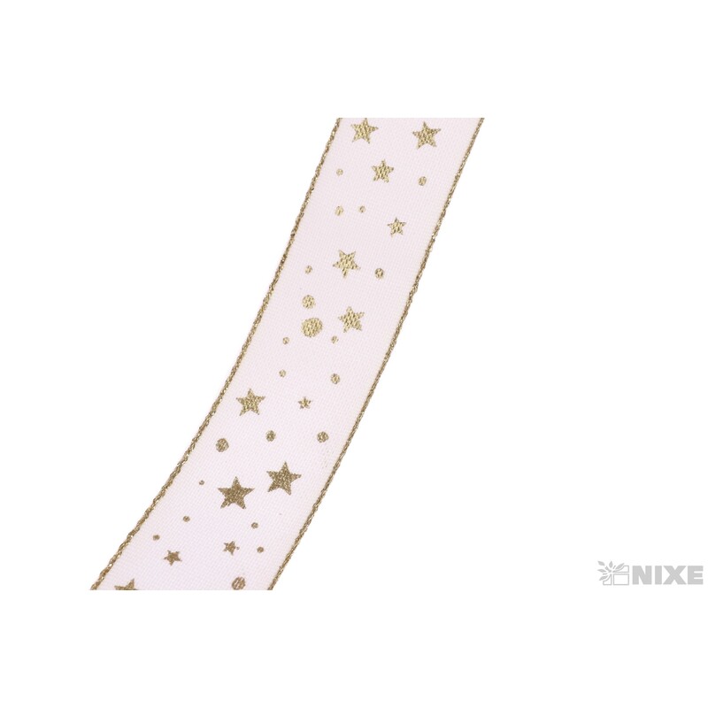 STUHA HVĚZDIČKA 23mmx10m*BÍLÁ+ZLATÁ