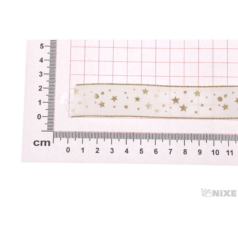 STUHA HVĚZDIČKA 23mmx10m*BÍLÁ+ZLATÁ