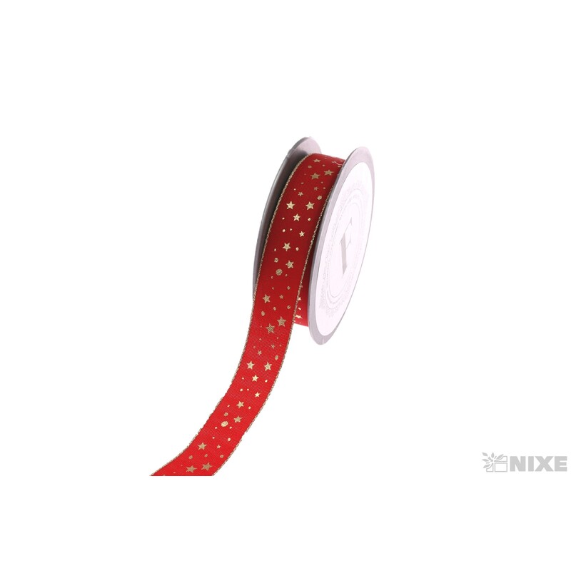 STUHA HVĚZDIČKA 23mmx10m*ČERVENÁ+ZLATÁ