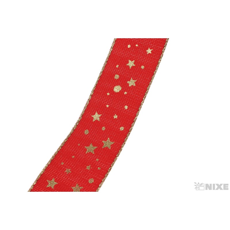 STUHA HVĚZDIČKA 23mmx10m*ČERVENÁ+ZLATÁ