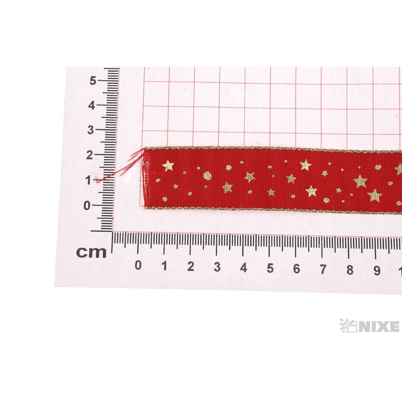 STUHA HVĚZDIČKA 23mmx10m*ČERVENÁ+ZLATÁ