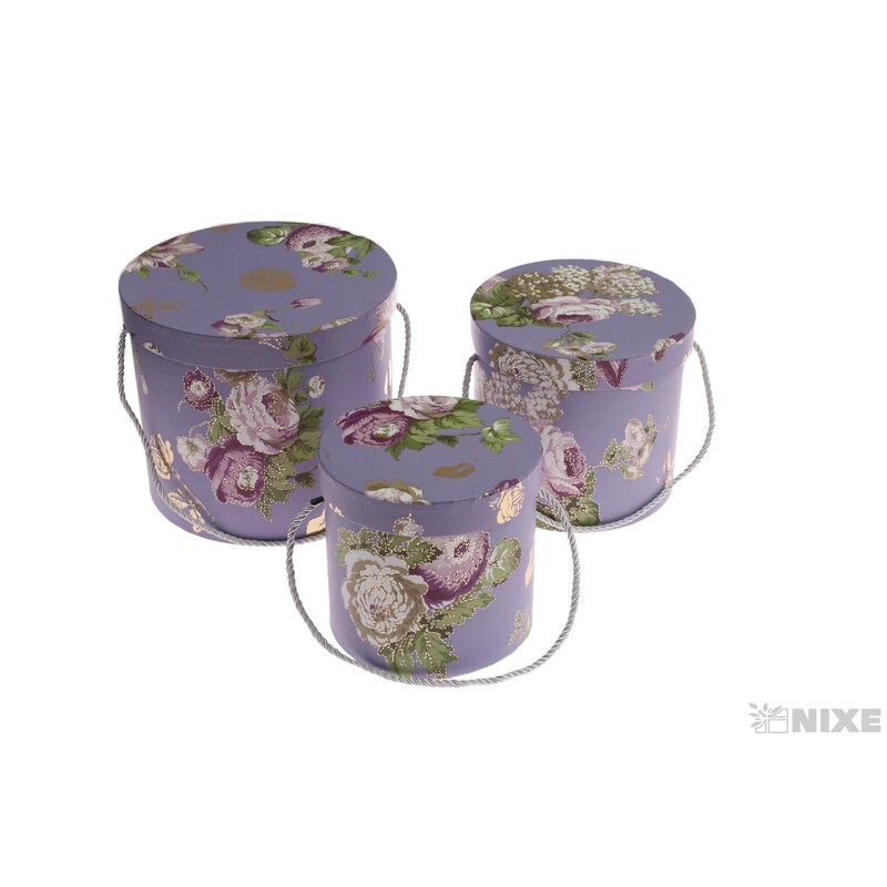 KVĚTINOVÝ BOX 3ks pr. 19x22cm 17x15 15x14*MIX BAREV