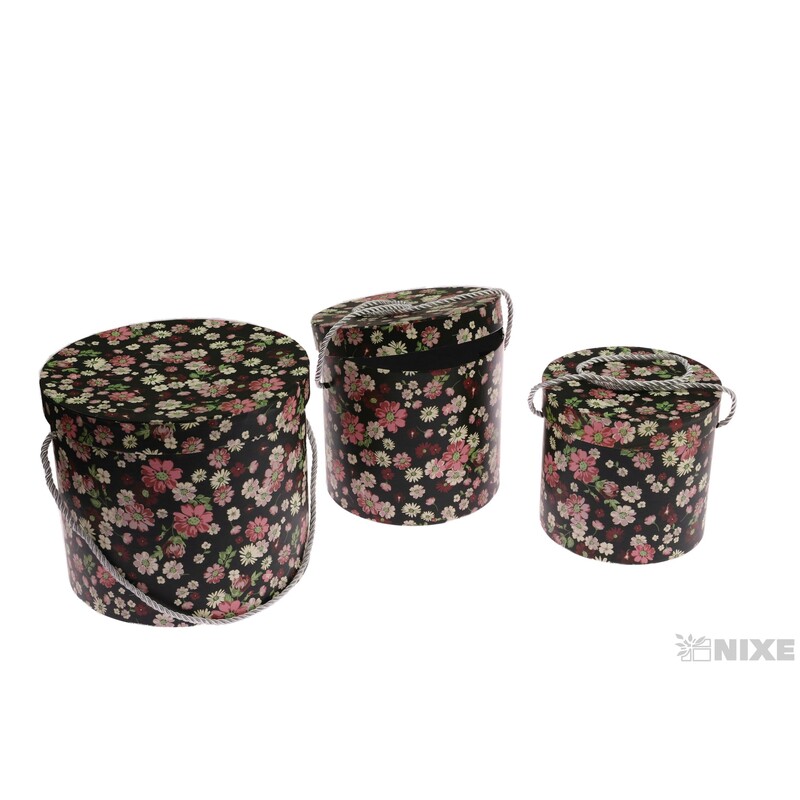 KVĚTINOVÝ BOX 3ks pr. 19x22cm 17x15 15x14*MIX BAREV