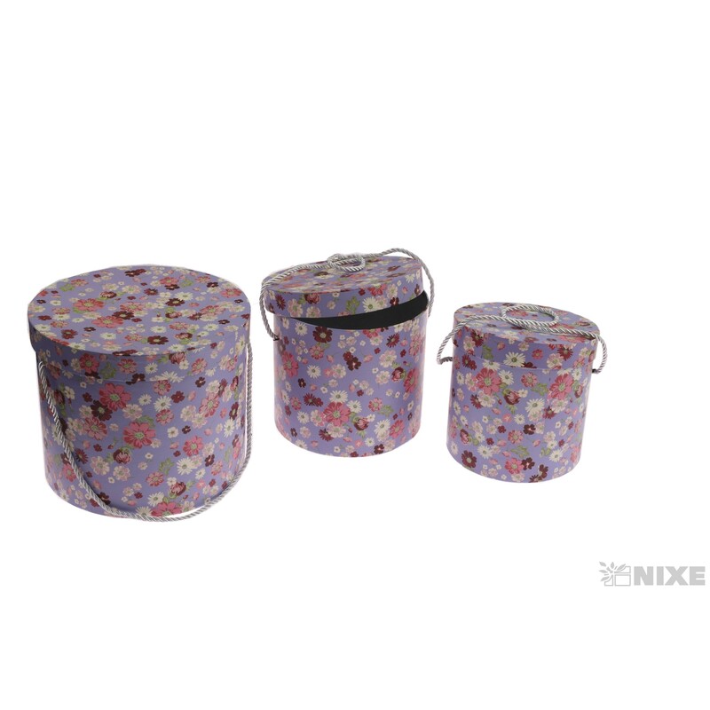 KVĚTINOVÝ BOX 3ks pr. 19x22cm 17x15 15x14*MIX BAREV