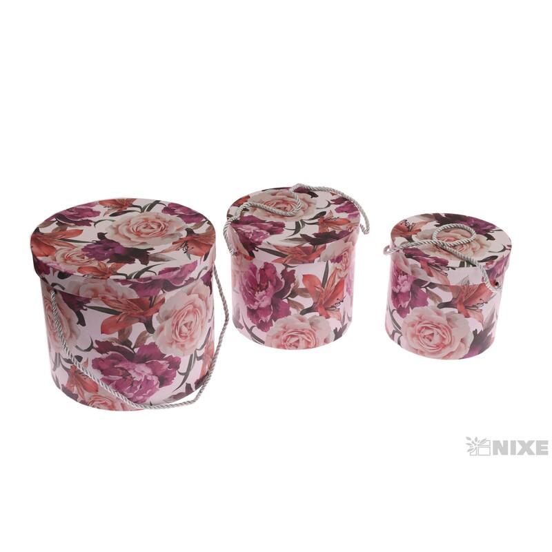 KVĚTINOVÝ BOX 3ks pr. 19x22cm 17x15 15x14*MIX BAREV