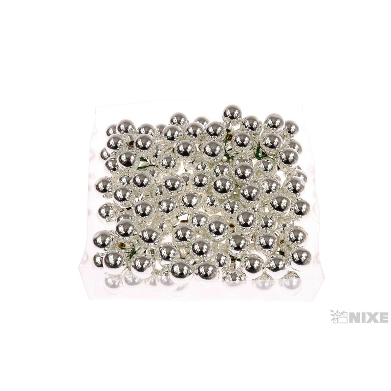 KOULE NA DR. 2,5x10,5cm 144ks MAT*STŘÍBRNÁ