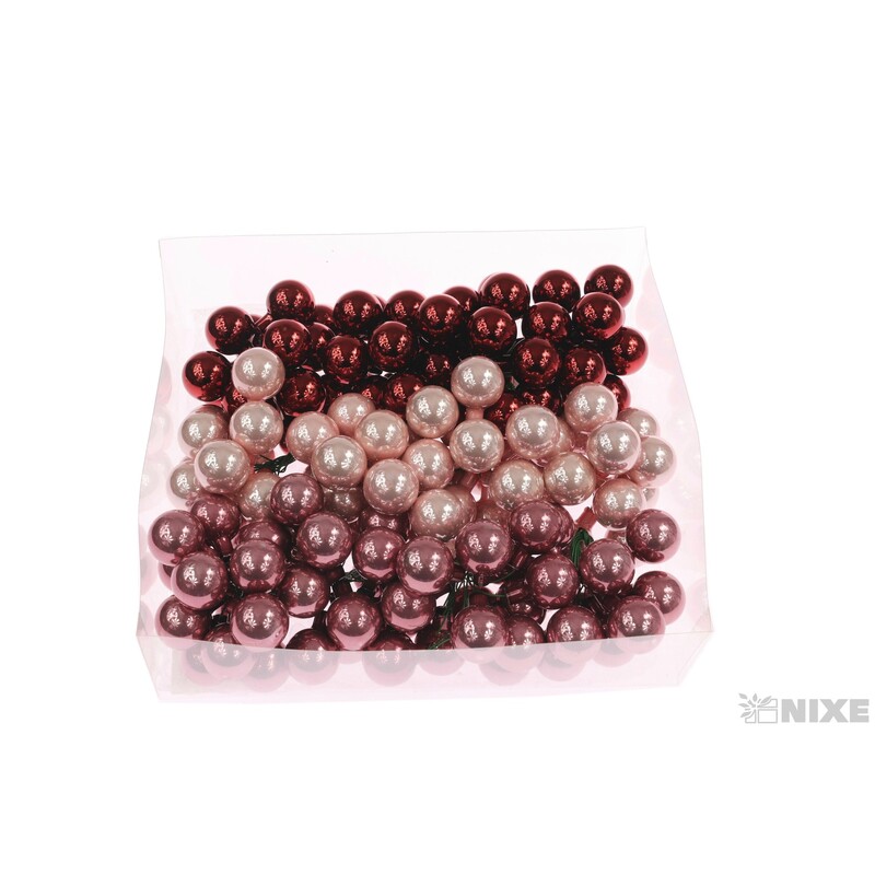 KOULE NA DR. 2,5x10,5cm 144ks MIX*RŮŽOVÁ