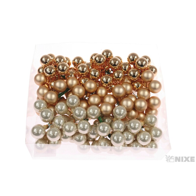 KOULE NA DR. 2,5x10,5cm 144ks MIX*ZLATÁ+KRÉMOVÁ