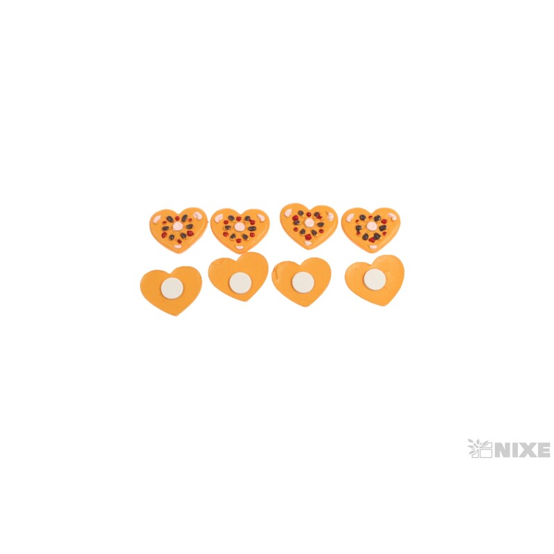 PERNÍČEK SRDCE NALEP. 3cm 8ks*ORANŽOVÁ