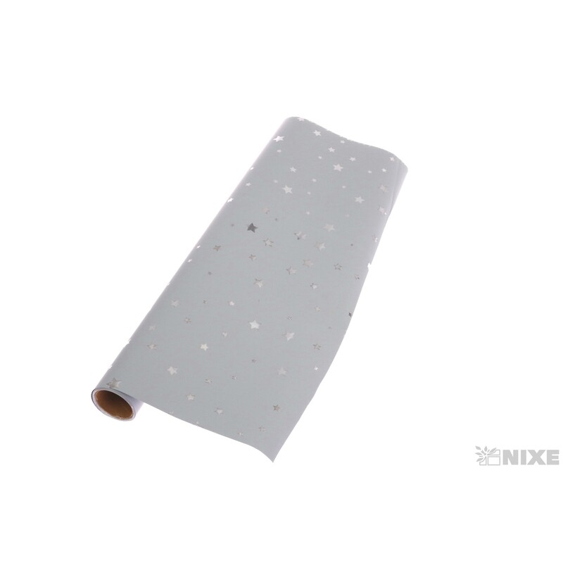 ROLE PLAST HVĚZDA 50cmx10yd*STŘÍBRNÁ