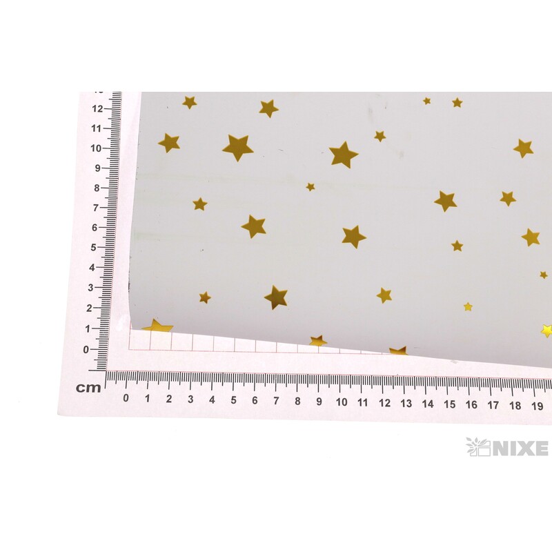 ROLE PLAST HVĚZDA 50cmx10yd*BÍLÁ+ZLATÁ