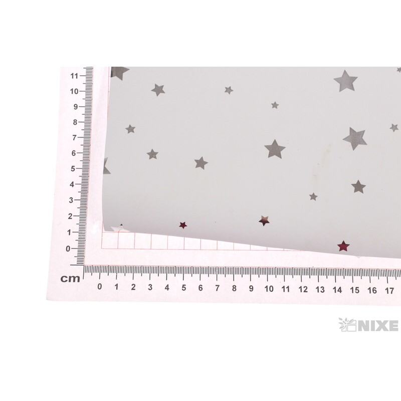 ROLE PLAST HVĚZDA 50cmx10yd*BÍLÁ+STŘÍBRNÁ