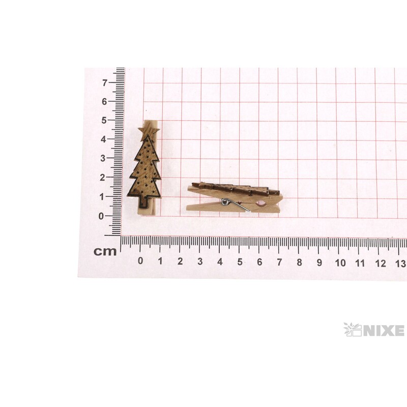 VÁNOCE NA KOLÍČKU 3x5cm 6ks*MIX BAREV