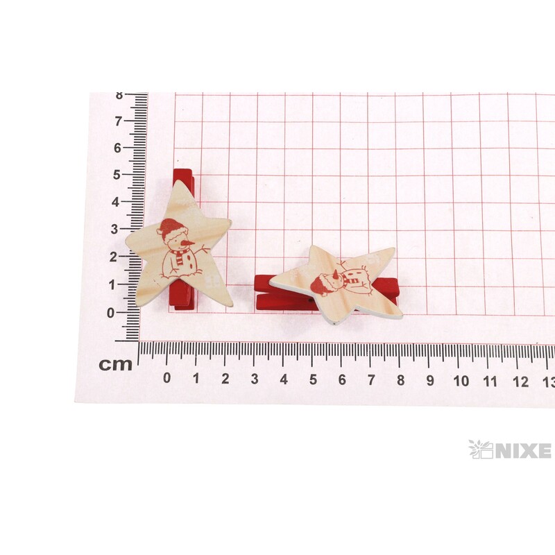 VÁNOCE NA KOLÍČKU 3x5cm 6ks*MIX BAREV