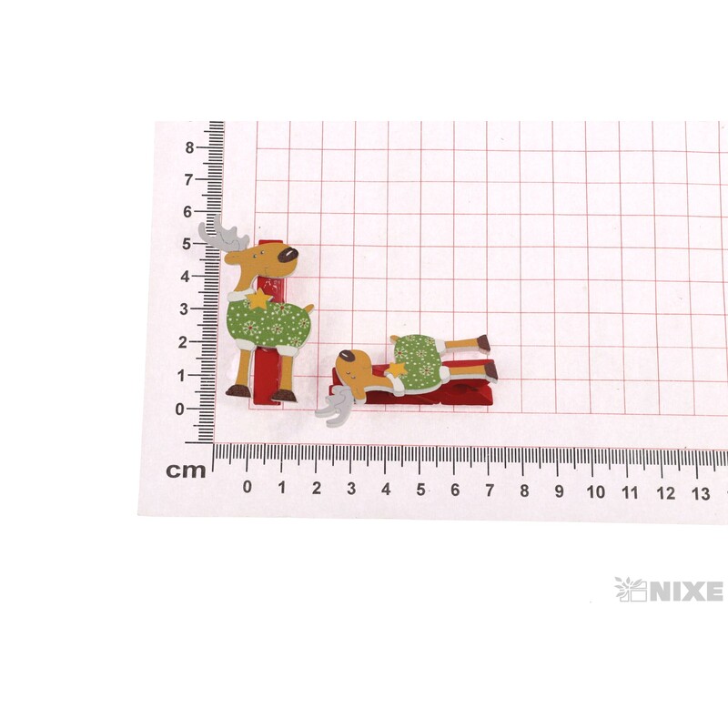 VÁNOCE NA KOLÍČKU 3x5cm 6ks*MIX BAREV