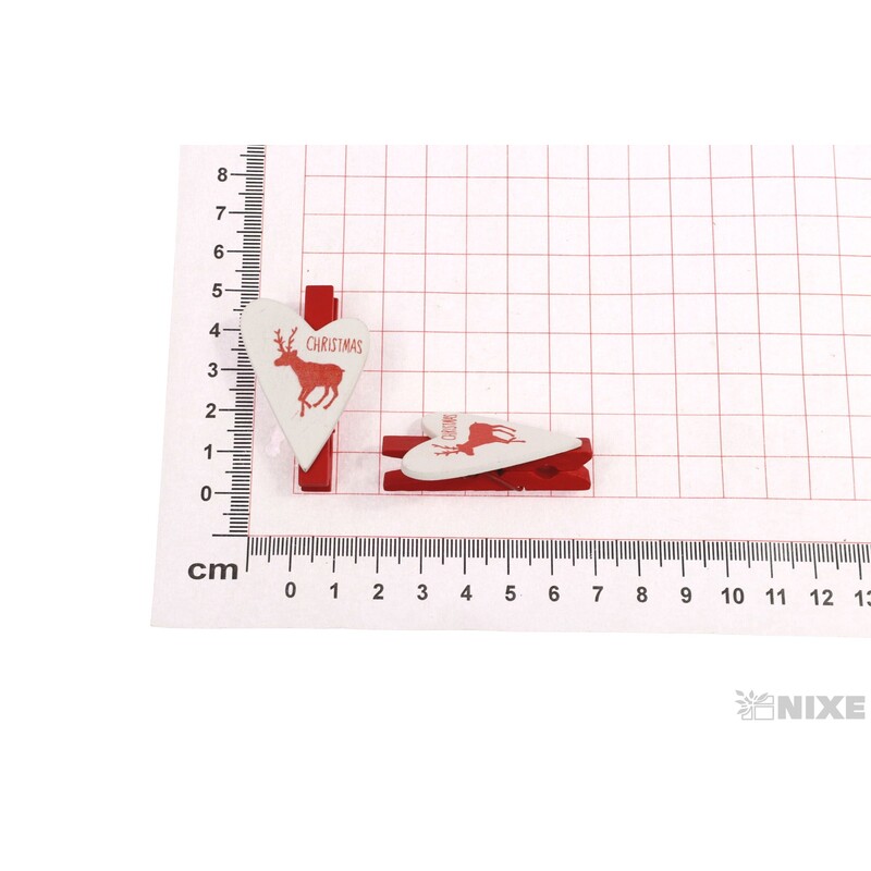 VÁNOCE NA KOLÍČKU 3x5cm 6ks*MIX BAREV