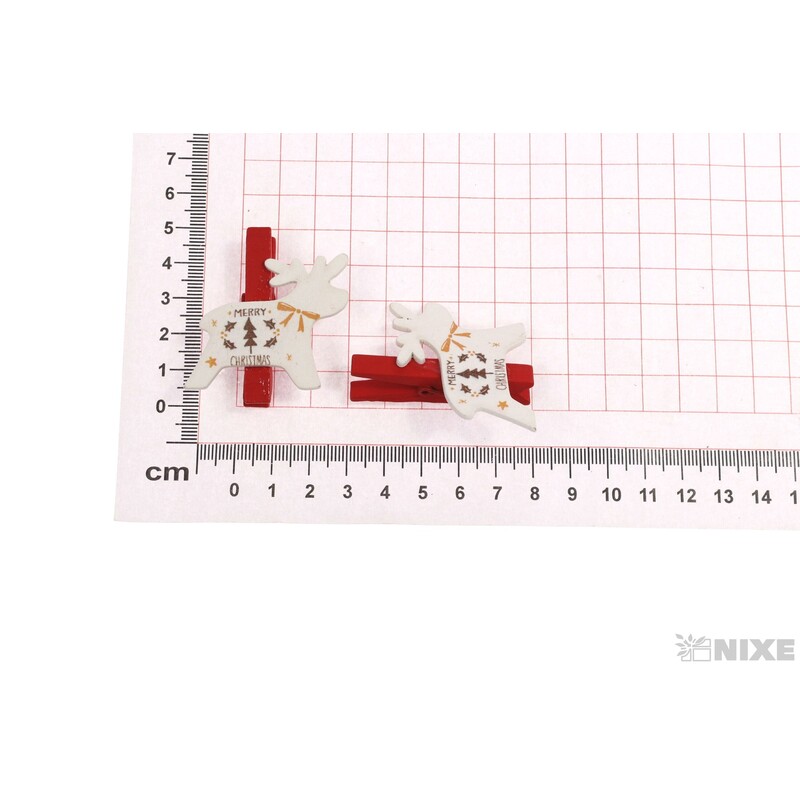 VÁNOCE NA KOLÍČKU 3x5cm 6ks*MIX BAREV