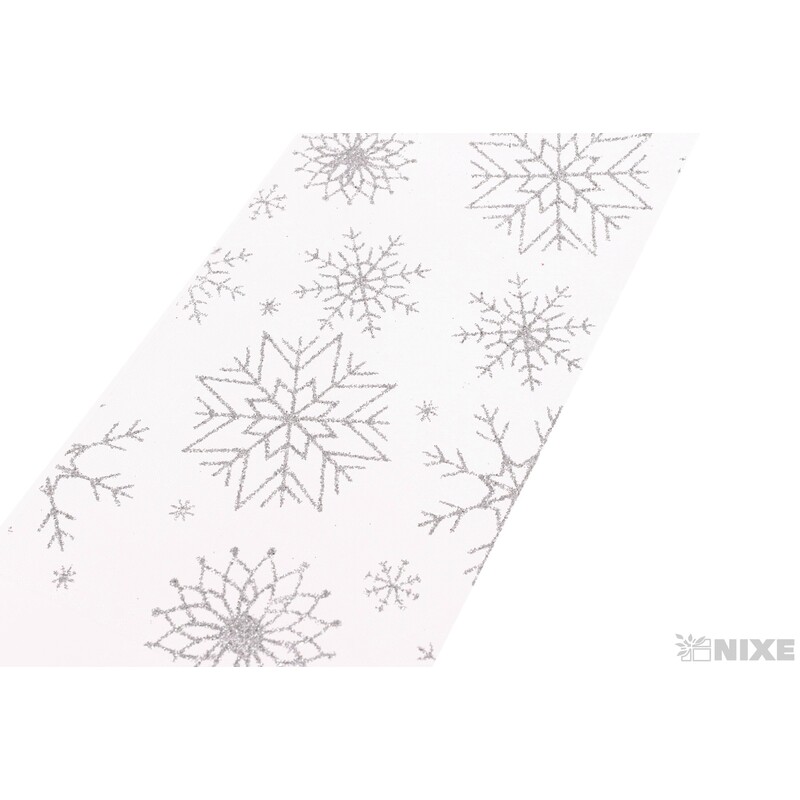 ORGANZA SNOWFLAKES 10cmx20m*STŘÍBRNÁ