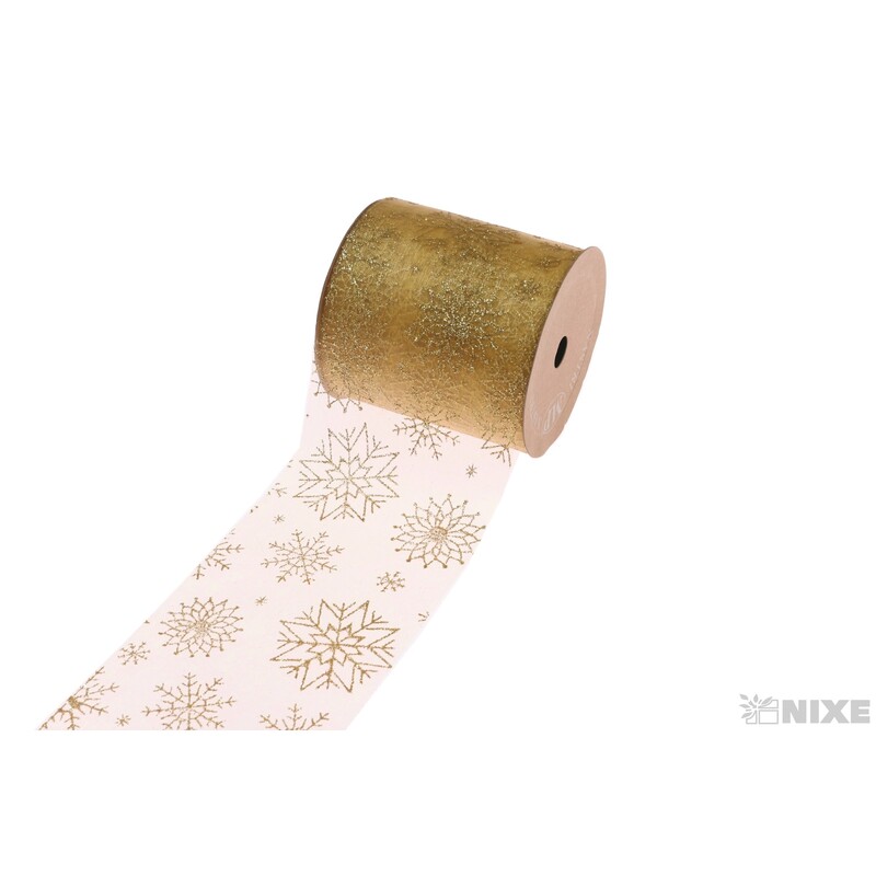 ORGANZA SNOWFLAKES 10cmx20m*ZLATÁ