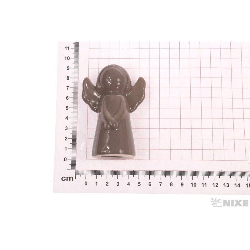 ANDĚL PORCELÁN 8,5cm*ŠEDÁ