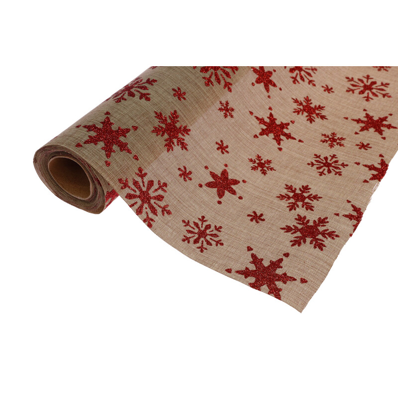 ROLE JUTA VLOČKA 36cmx3m*ČERVENÁ+PŘÍRODNÍ