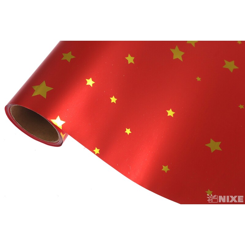 ROLE PLAST HVĚZDA 50cmx10yd*ČERVENÁ