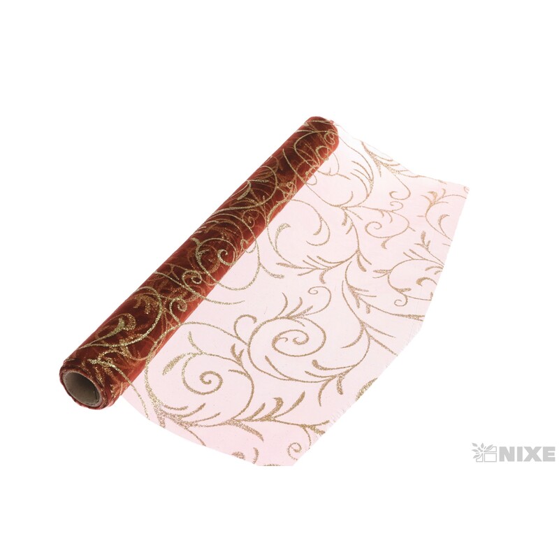 ORGANZA GLITR 15 36cmx5yd*HNĚDÁ
