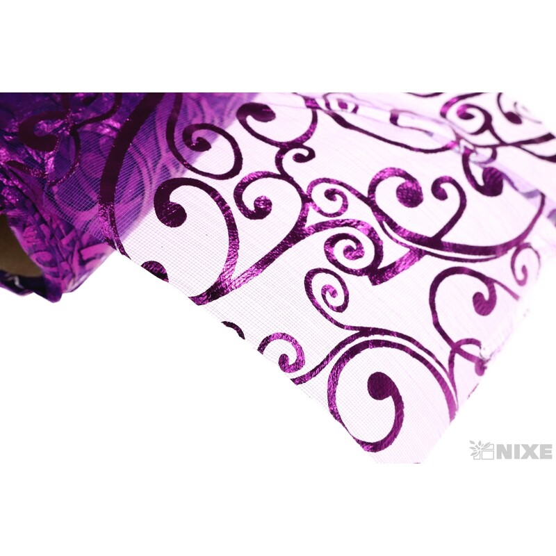 ORGANZA TISK 12cmx10m*FIALOVÁ TM.