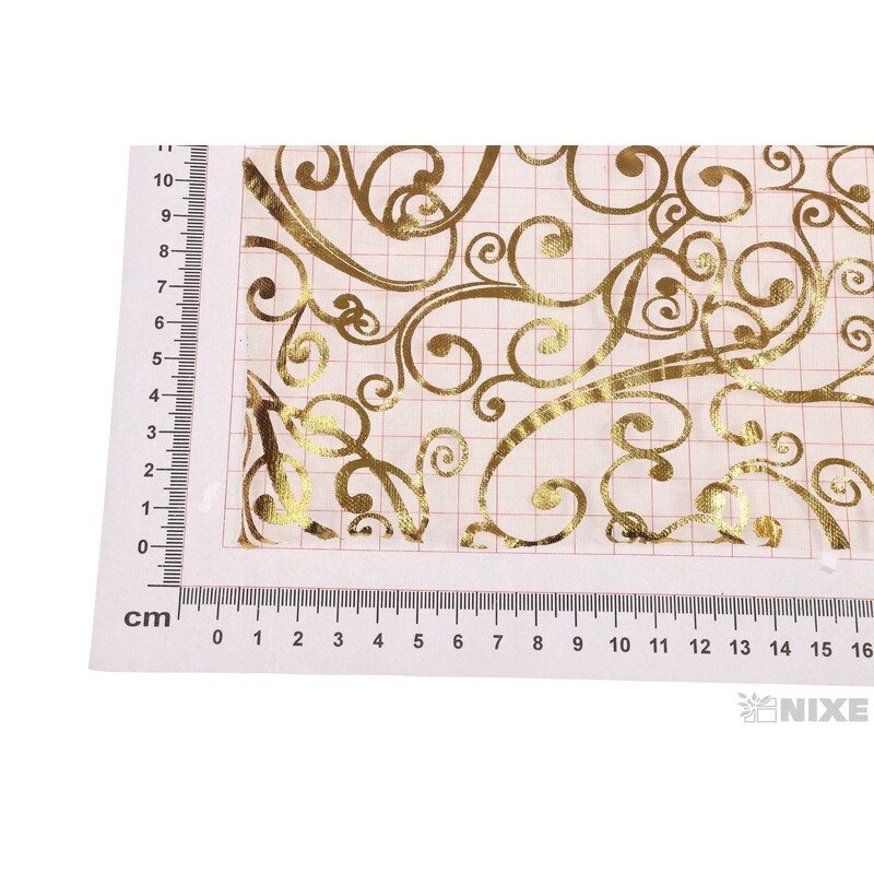ORGANZA TISK 12cmx10m*ZLATÁ
