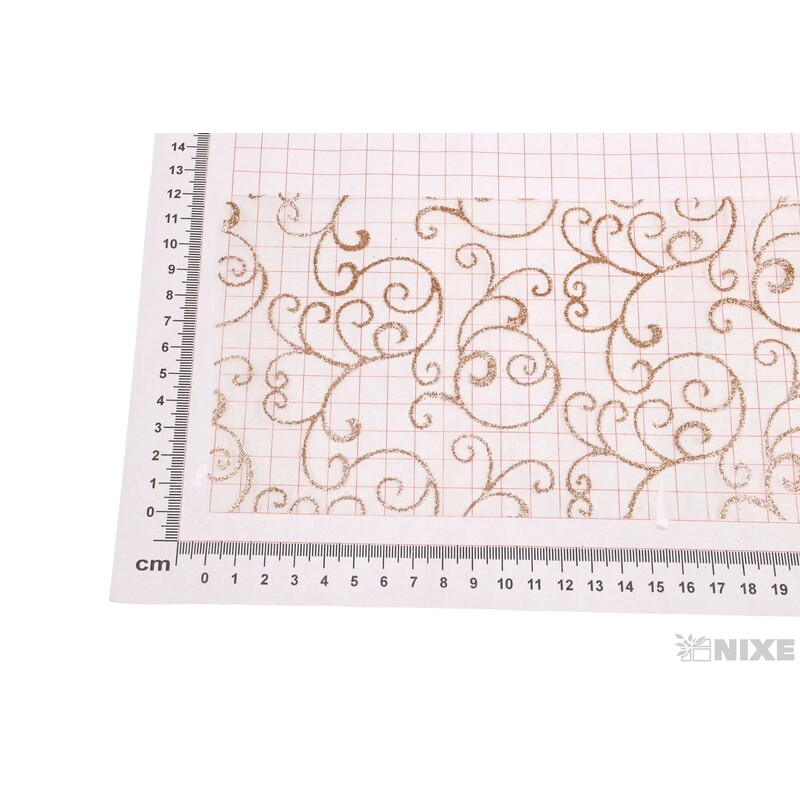 ORGANZA TISK 12cmx10m*KRÉMOVÁ