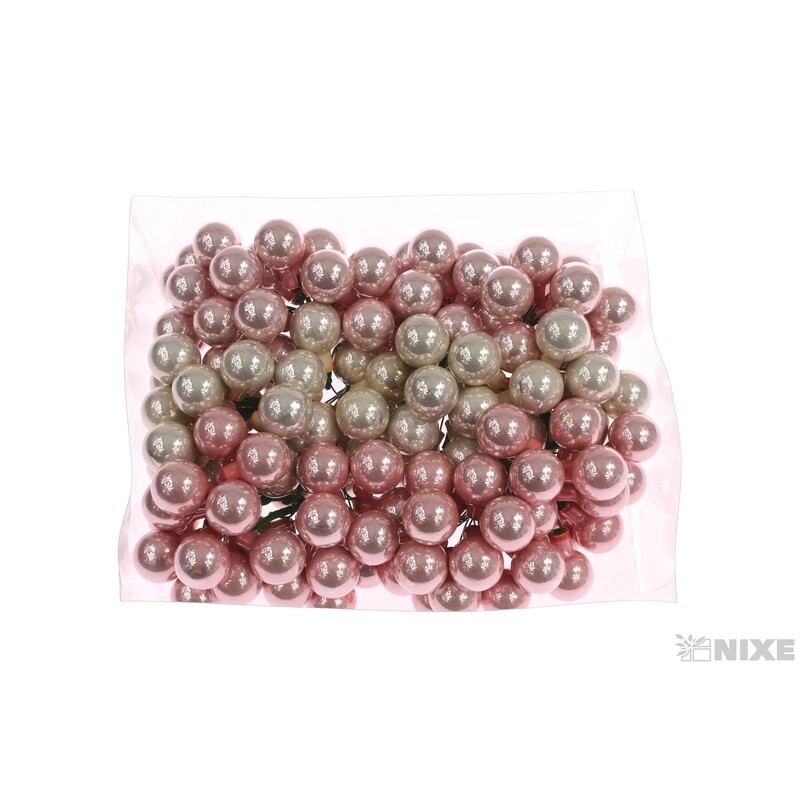 KOULE NA DR. 2x10,5cm 144ks MIX*RŮŽOVÁ+KRÉMOVÁ