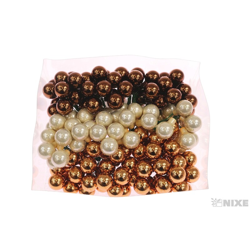 KOULE NA DR. 2x10,5cm 144ks MIX*HNĚDÁ+KRÉMOVÁ