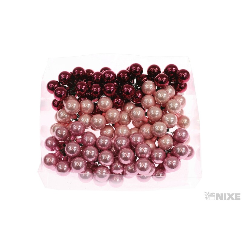 KOULE NA DR. 2,5x10,5cm 144ks MIX*RŮŽOVÁ