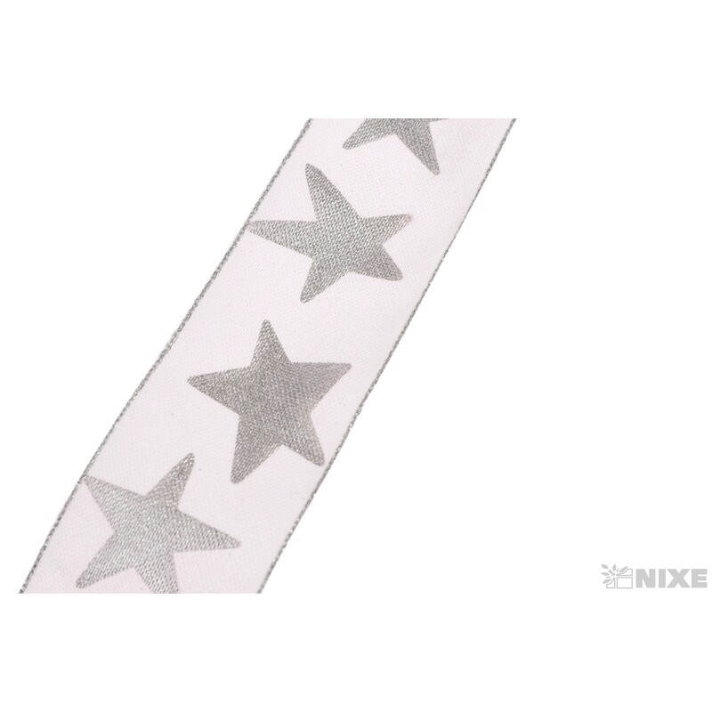 STUHA HVĚZDIČKA 35mmx10m*BÍLÁ+STŘÍBRNÁ