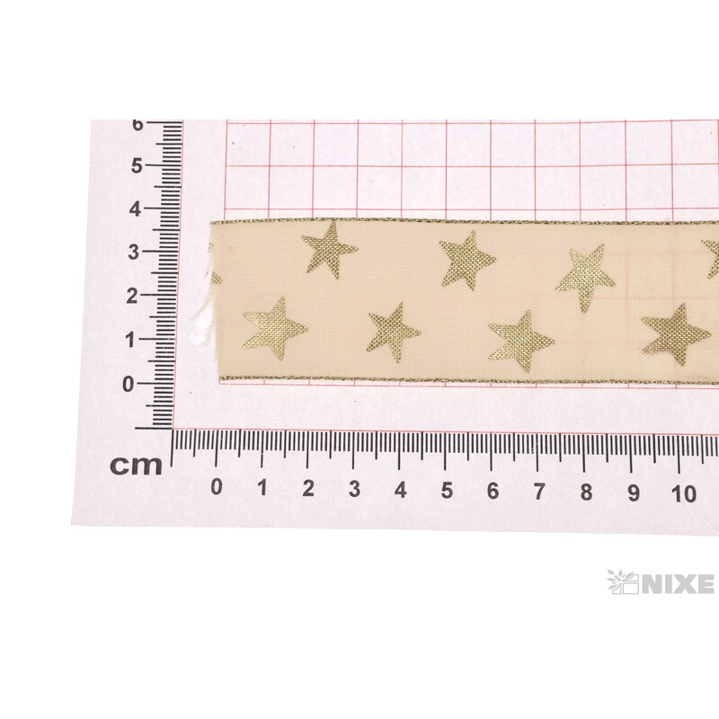 STUHA HVĚZDIČKA 35mmx10m*KRÉMOVÁ+ZLATÁ