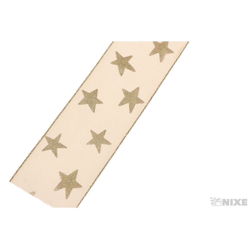 STUHA HVĚZDIČKA 35mmx10m*KRÉMOVÁ+ZLATÁ
