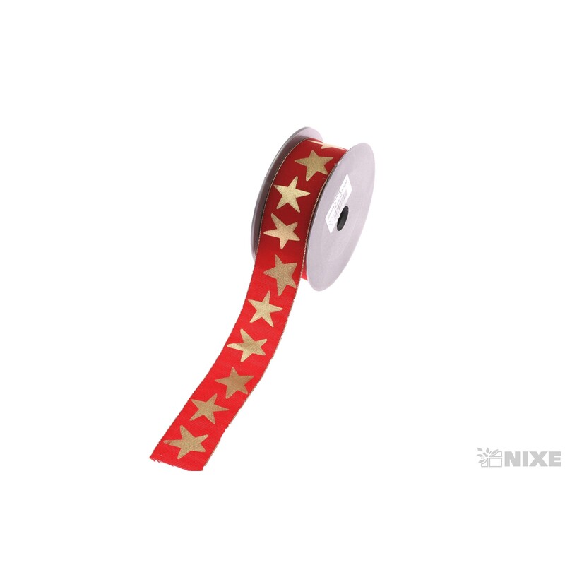 STUHA HVĚZDIČKA 35mmx10m*ČERVENÁ+ZLATÁ