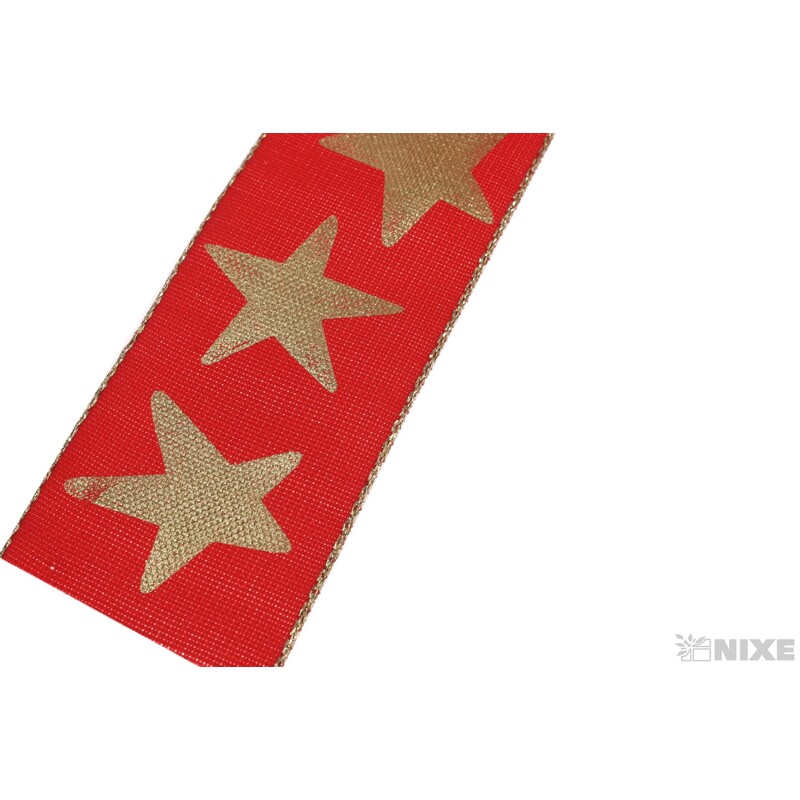 STUHA HVĚZDIČKA 35mmx10m*ČERVENÁ+ZLATÁ