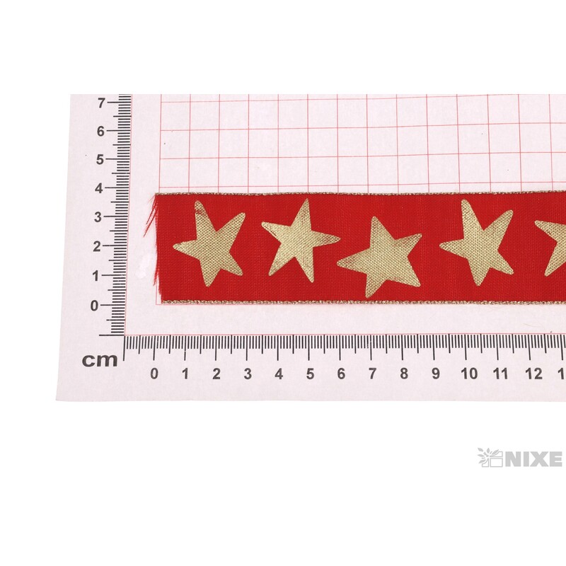 STUHA HVĚZDIČKA 35mmx10m*ČERVENÁ+ZLATÁ