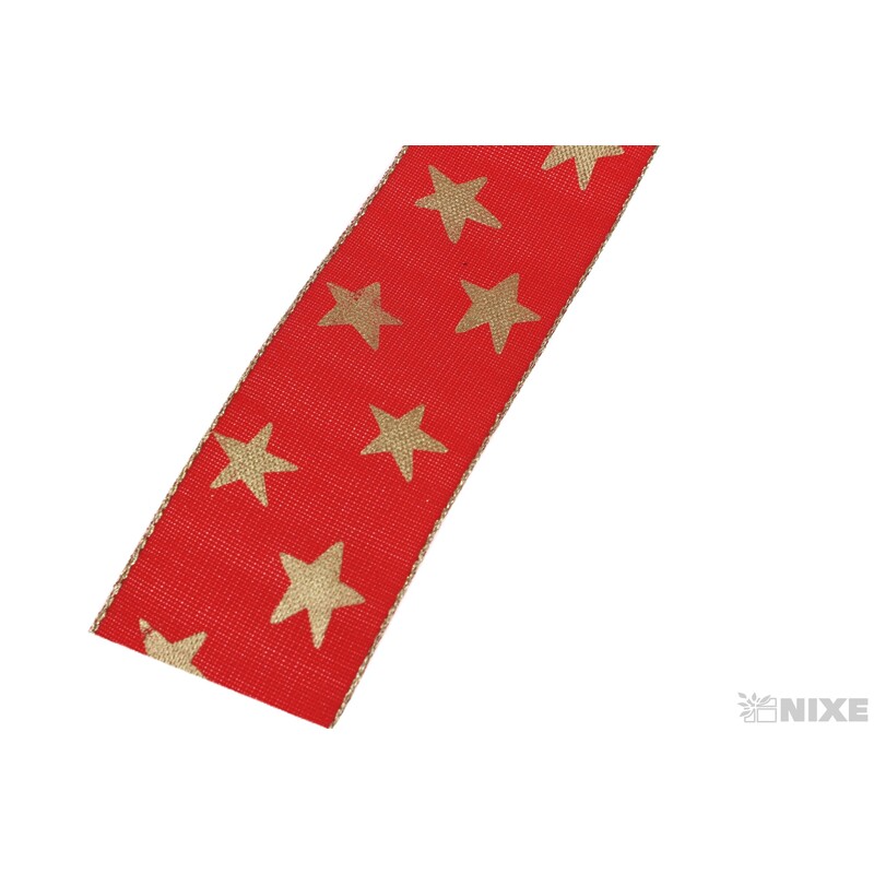 STUHA HVĚZDIČKA 35mmx10m*ČERVENÁ+ZLATÁ