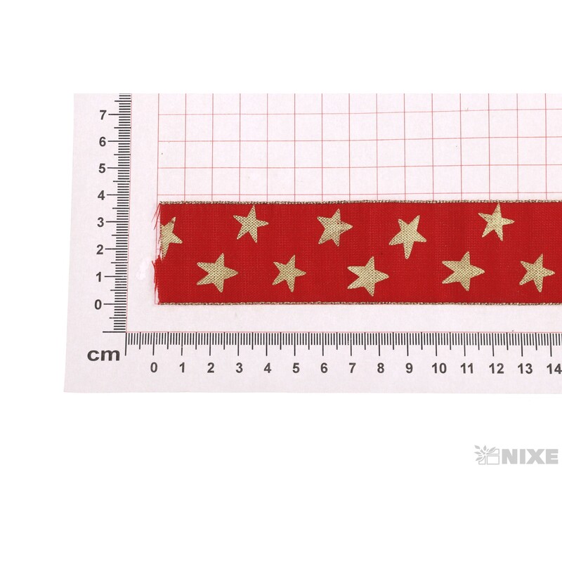 STUHA HVĚZDIČKA 35mmx10m*ČERVENÁ+ZLATÁ
