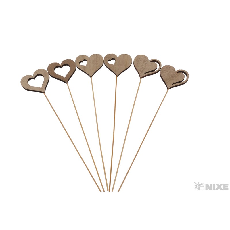 ZÁPICH D SRDCE 5x25cm 6ks*PŘÍRODNÍ