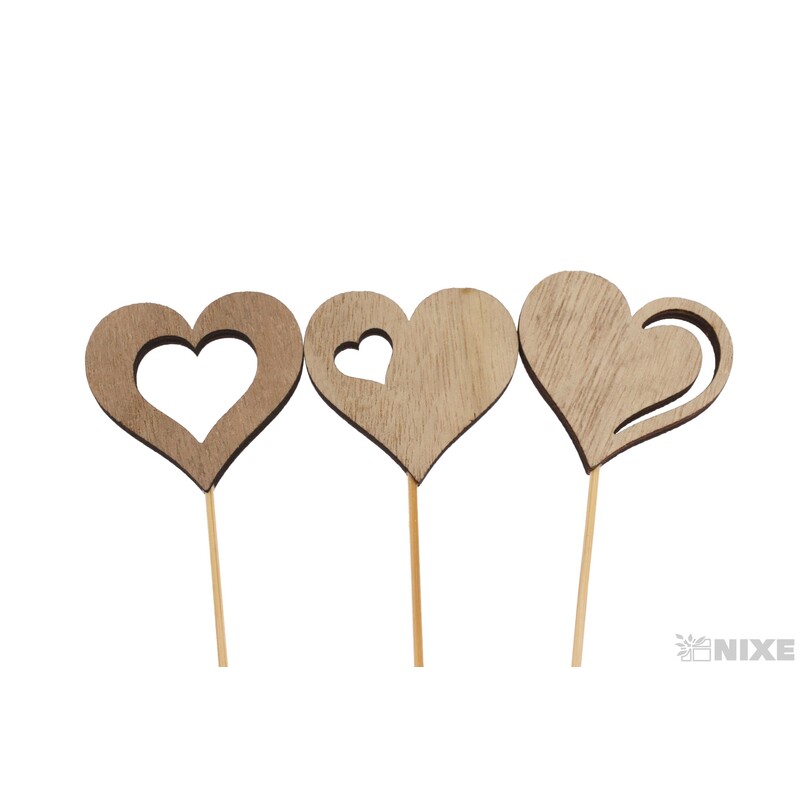 ZÁPICH D SRDCE 5x25cm 6ks*PŘÍRODNÍ