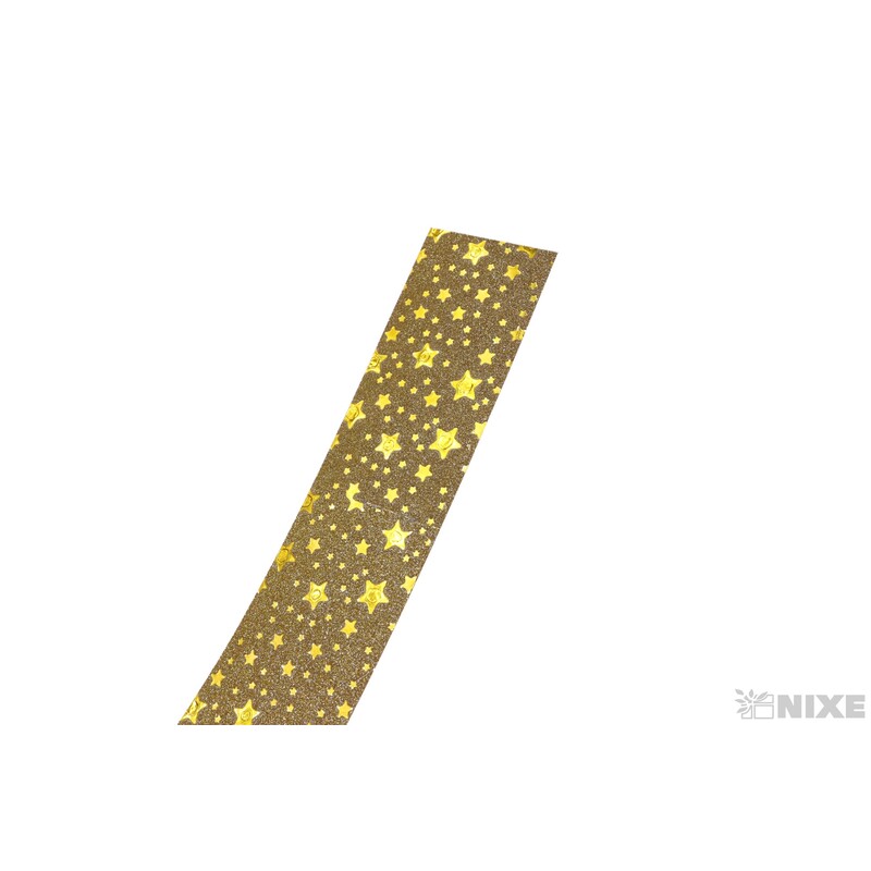 STUHA BROKÁT HVĚZDA 3cmx25yd*ZLATÁ